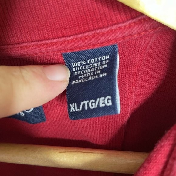 Chaps Men 1/4 Zip Red Pullover Ribbed Sweater Long Sleeve Casual Shirt XL - Picture 6 of 12